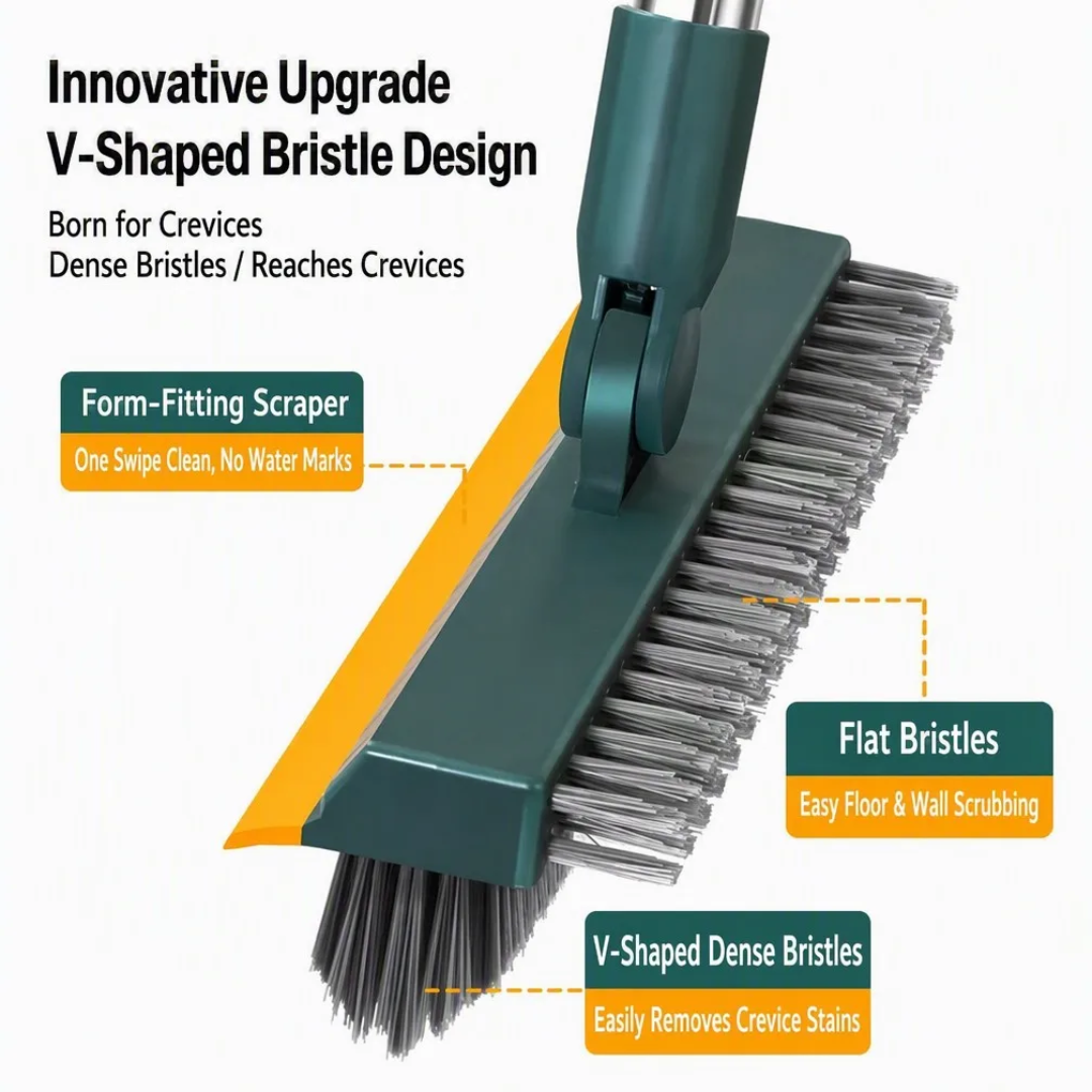3-in-1 Bathroom Scrubber, Scrub, Scrap and Squeegee