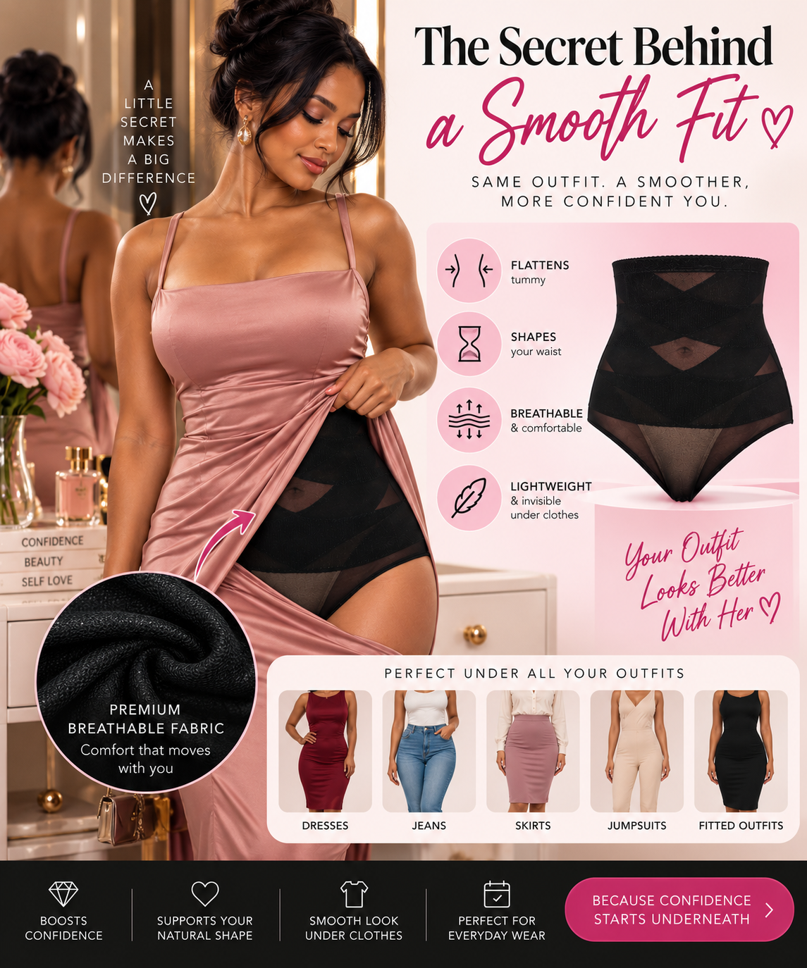 Sculpt & Smooth Cross compression High Waist Shapewear