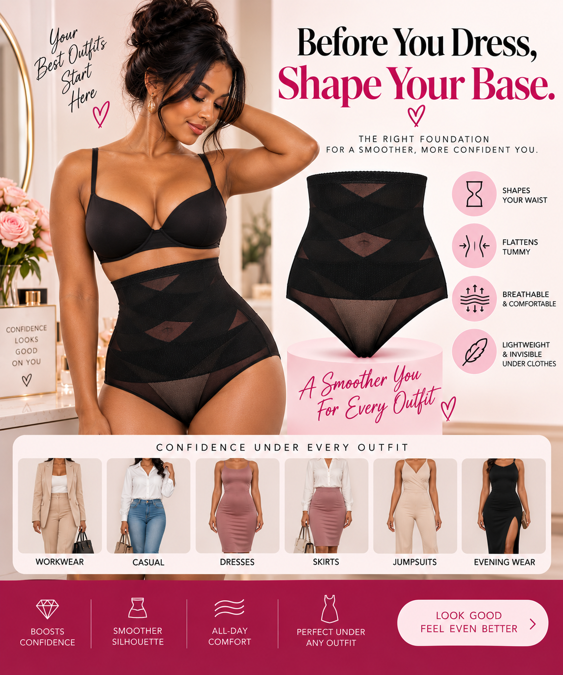 Sculpt & Smooth Cross compression High Waist Shapewear