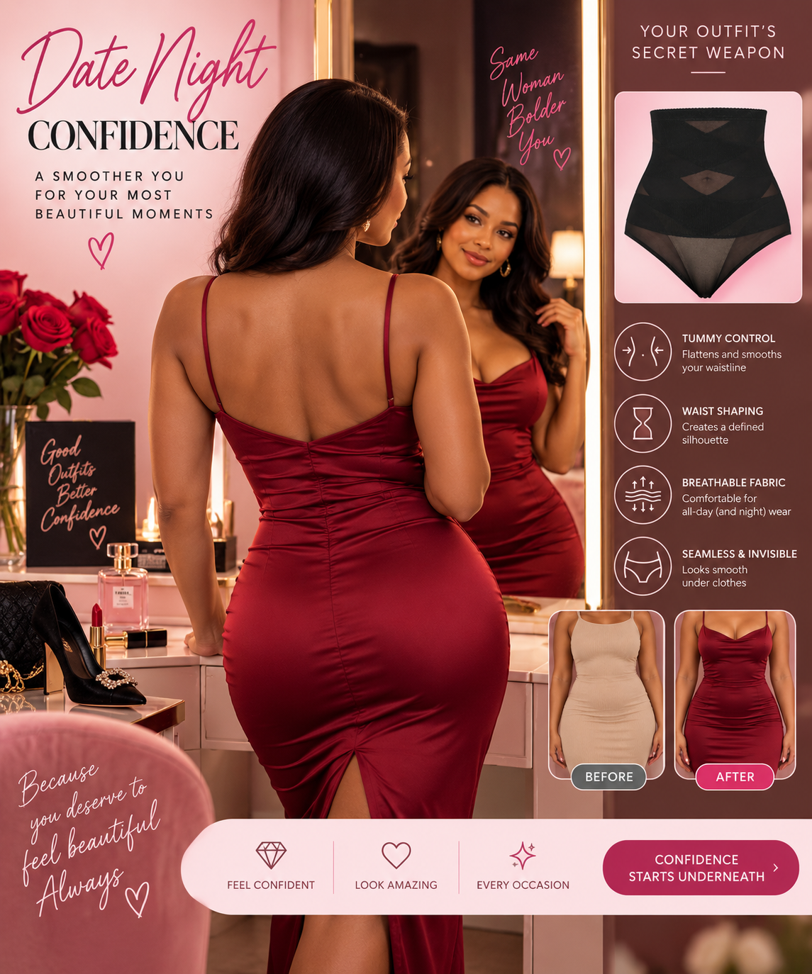 Sculpt & Smooth Cross compression High Waist Shapewear