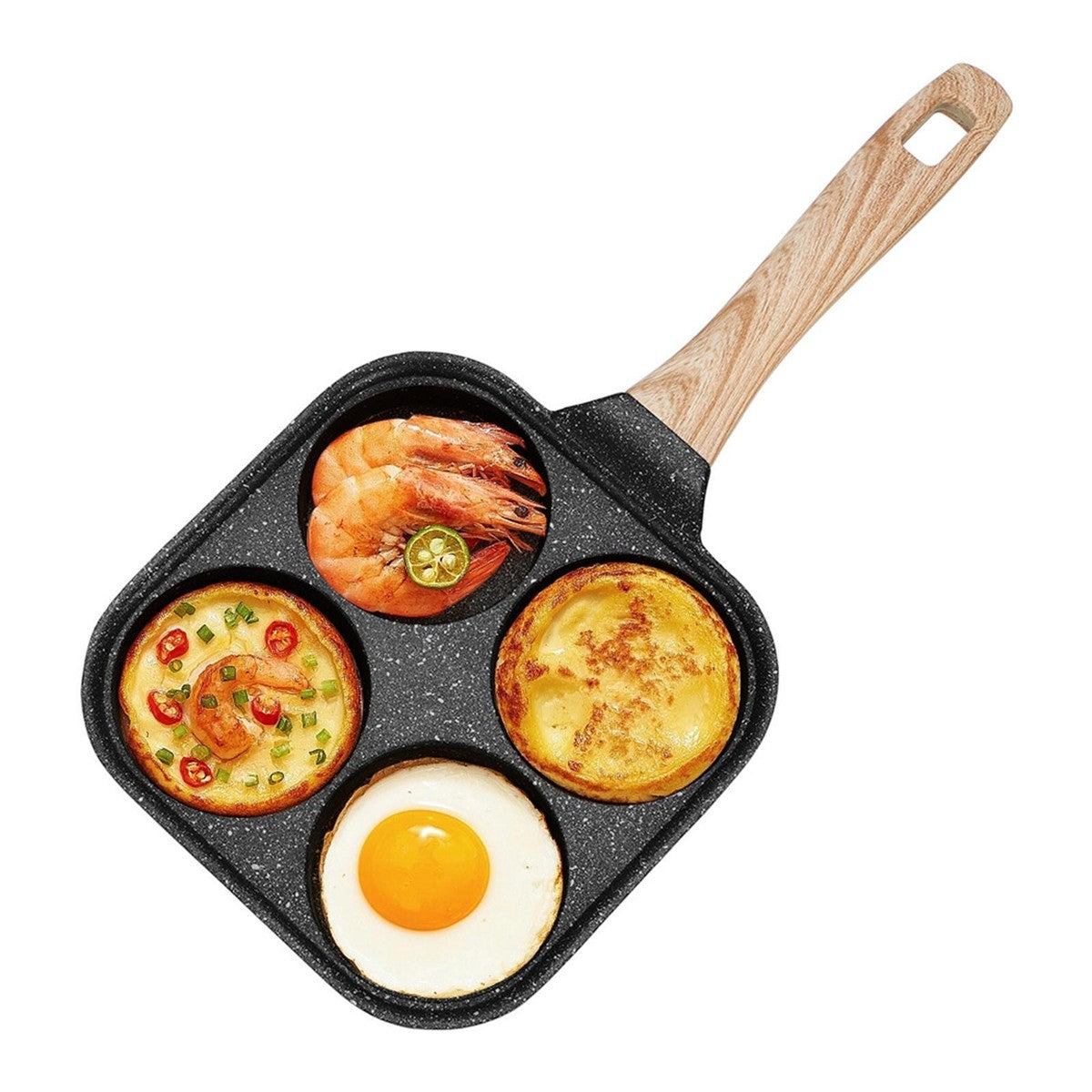4 Slots Nonstick  Frying Pan for Pancakes, Omelet, steak Breakfast