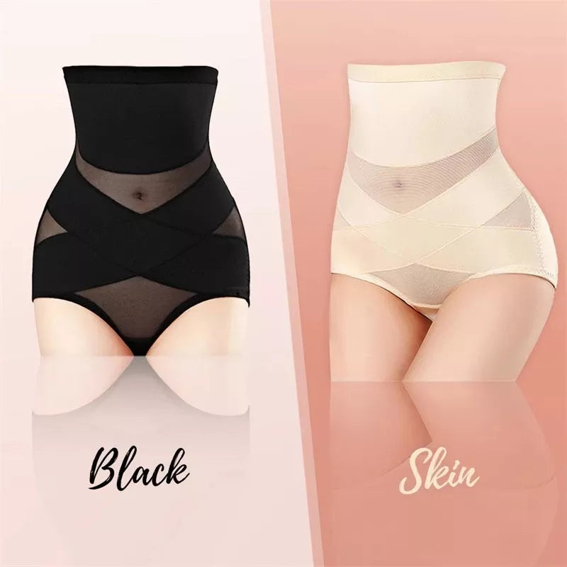 HEVIRGO Cross Compression Abs Shaping Pants Tighten Soft Women Knickers  Tummy Control Corset Girdle Shaper