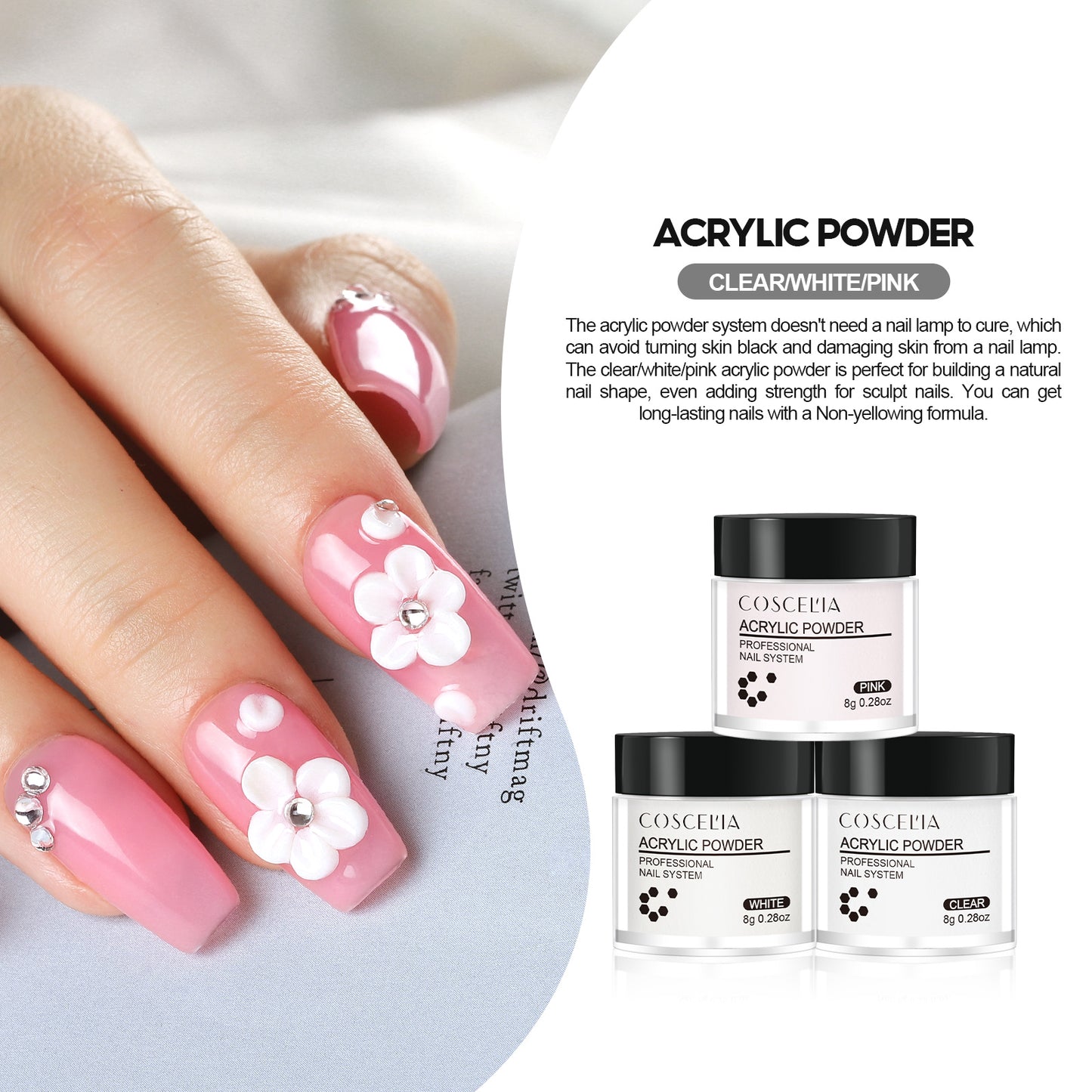 COSCELIA Acrylic nail kit professional acrylic nail set with acrylic powder