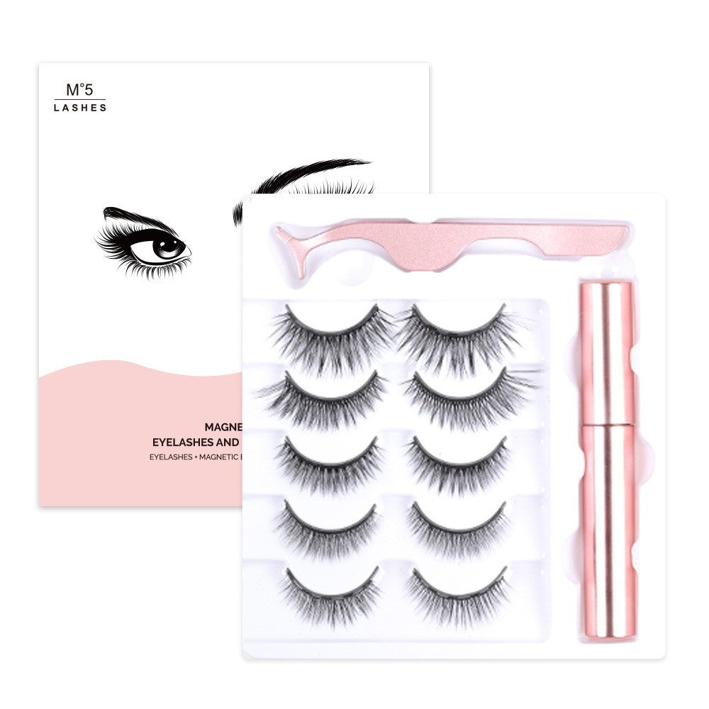 5 Pairs Magnetic  3D Natural  Eyelashes with Comfortable and easy wear Magnetic Eyeliner