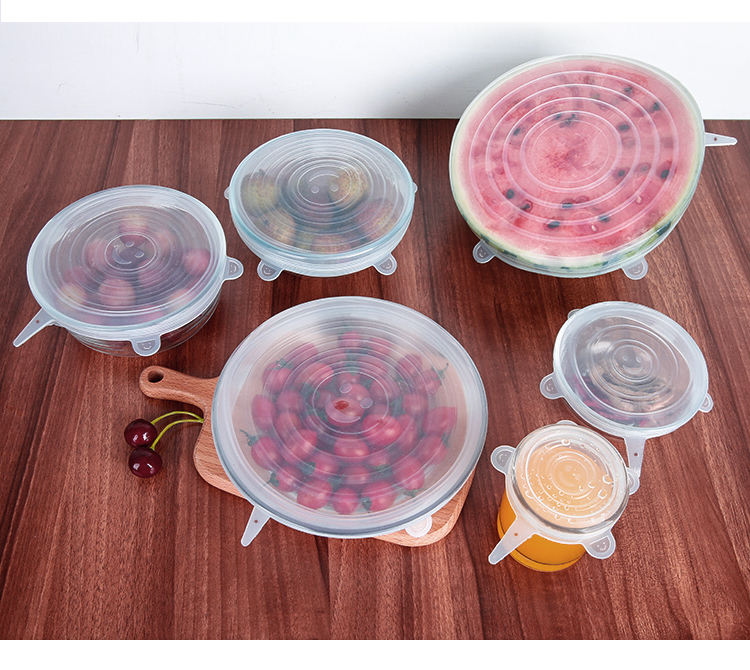 6 Pack Silicone Stretch Lids Durable Food Storage Covers for Bowl