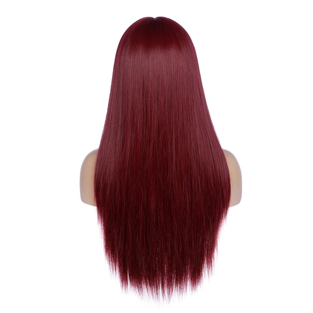 Long Straight Ombre Red Synthetic Wigs 30 inches