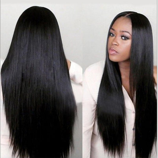 Long Straight Synthetic Tangle Free Black Wig 30 inches