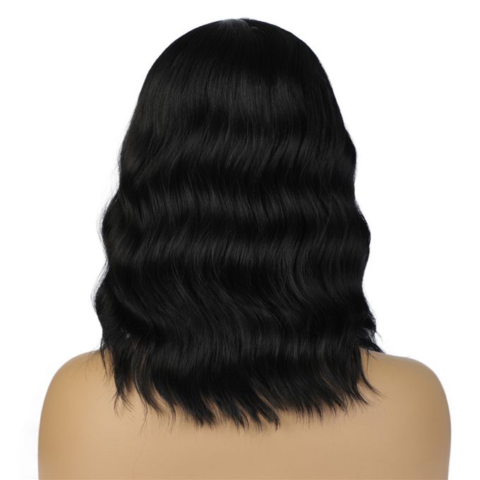 Wavy 14 inch Synthetic Shoulder Length Tangle Free Black Wig
